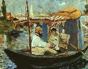 Claude Monet Working on his Boat in Argenteuil, Edouard Manet